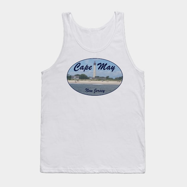 Cape May Lighthouse Photo Oval Design Tank Top by dodgemdesigns